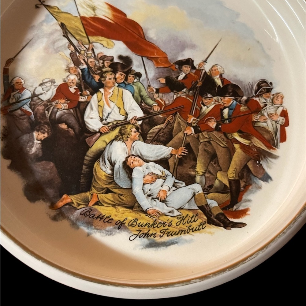 Battle of Bunker Hill John Trumbull Vintage Collector Plate Revolutionary War